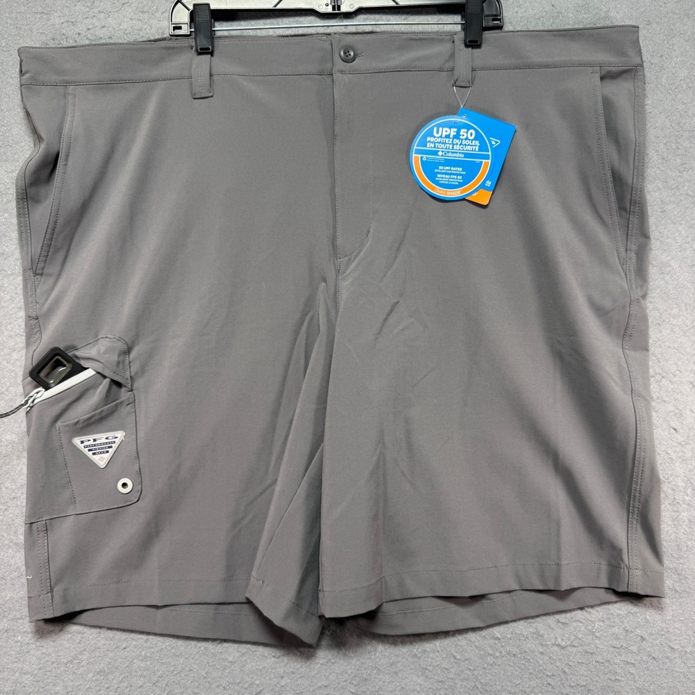 Columbia PFG Men's‎ Gray 50X10 UPF 50 Omni Shield Fishing Shorts Size XXXL